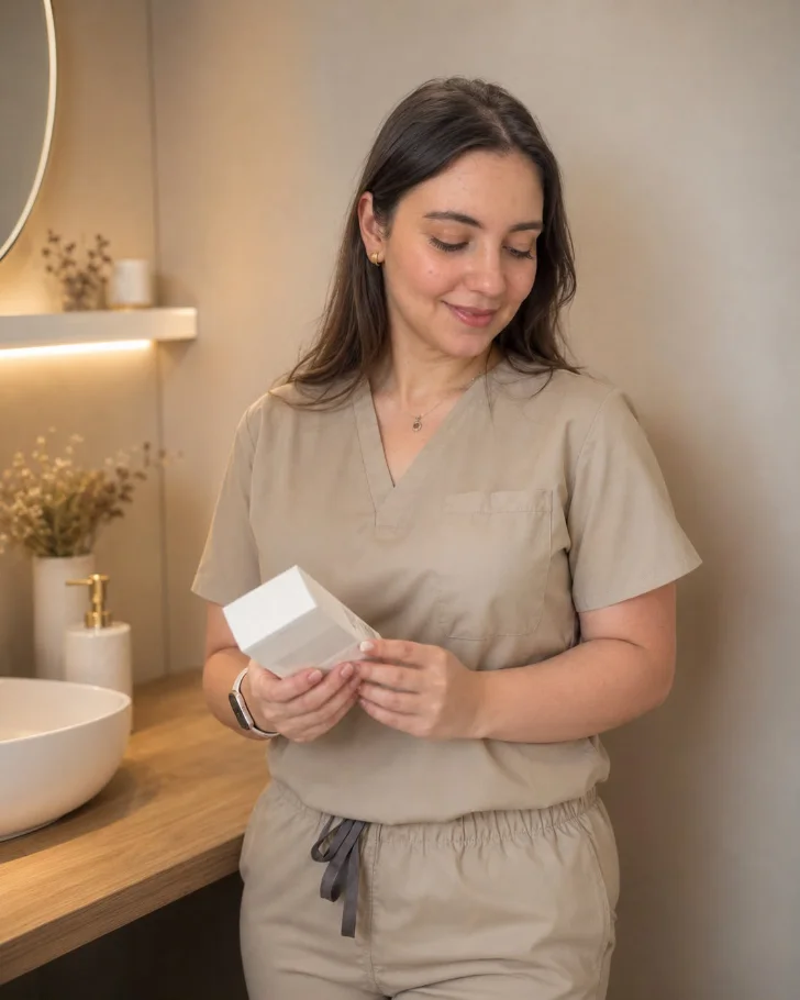 Katy, founder of House of Skin, in the studio